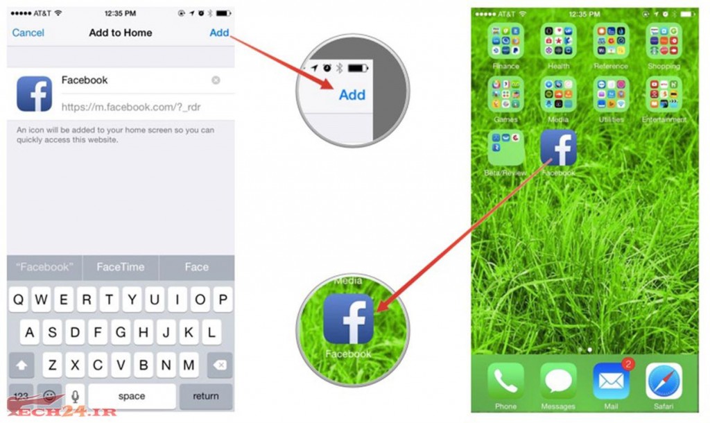 استفاده از فیسبوک در آیفون بدون نرم افزار Facebook
