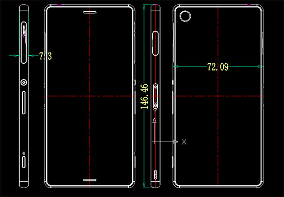 ابعاد سونی اکسپریا زد 3 و Xperia Z3 Compact لو رفت .