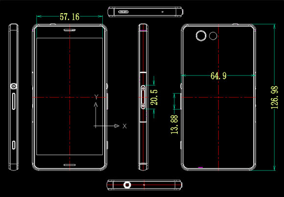 ابعاد سونی اکسپریا زد 3 و Xperia Z3 Compact لو رفت .