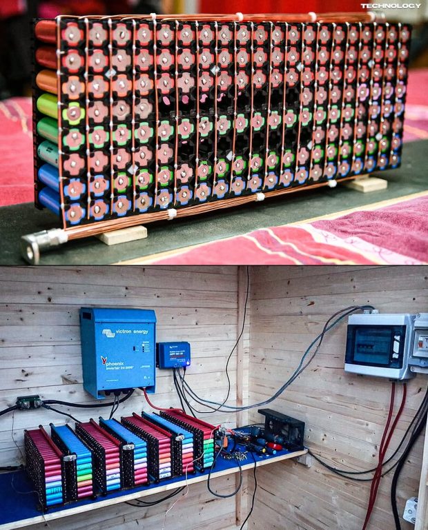تامین برق کامل خانه با باتریهای کهنه لپتاپ