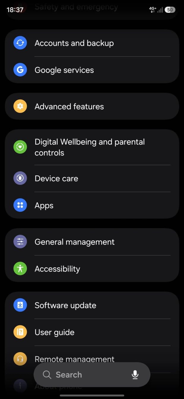 Device Care سامسونگ