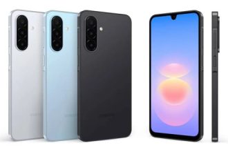 گوشی هوشمند گلکسی A18 (Galaxy A18) سامسونگ در سه رنگ سفید، آبی و مشکی